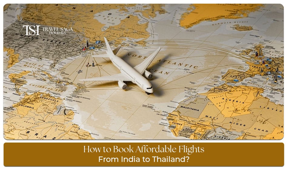 Traveler booking affordable flights from India to Thailand for a budget-friendly international vacation.