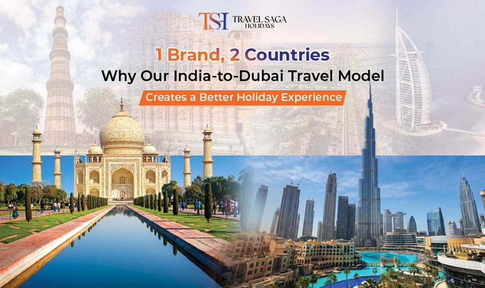 India-to-Dubai travel model showcasing seamless coordination between teams in India and Dubai for a smoother holiday experience.
