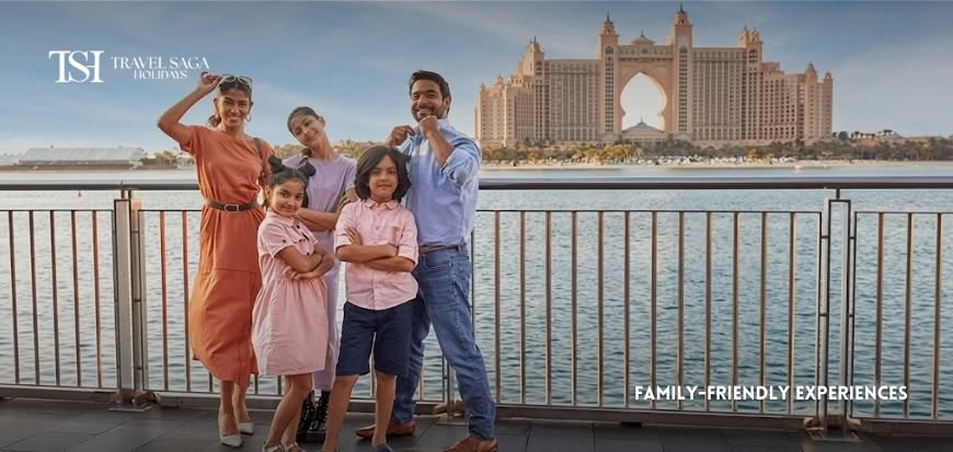 Family enjoying a fun-filled day in Dubai with children exploring attractions, interactive experiences, and iconic city landmarks in a safe and family-friendly environment.