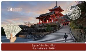 Indian traveler reviewing updated Japan visa fees and application documents before planning a trip to Japan.
