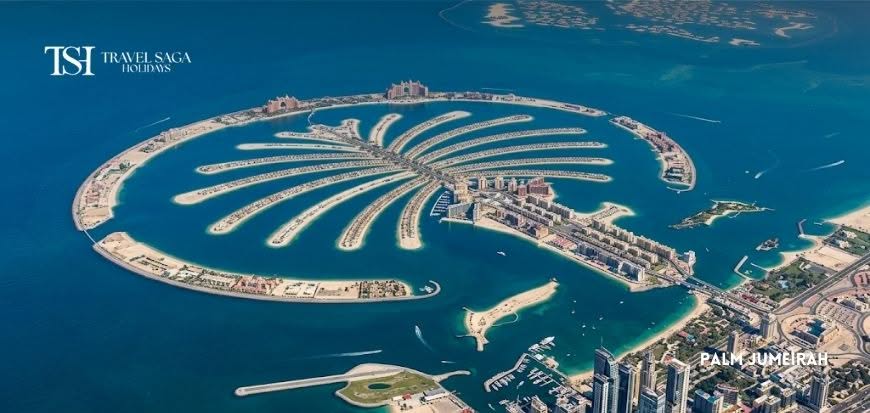 Indian travellers visiting iconic Dubai attractions including Burj Khalifa, Dubai Marina, and Palm Jumeirah.