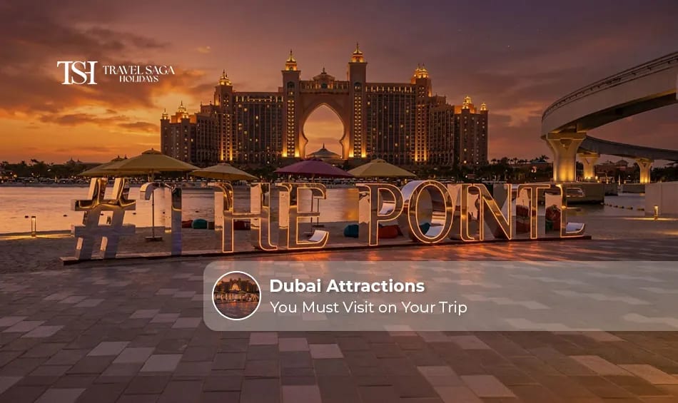 Tourists visiting iconic Dubai attractions and famous landmarks